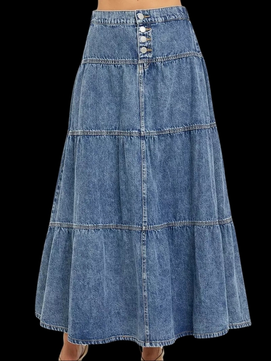 Risen Jeans Dresses & Skirts - RISEN High Rise Ruffle Long Skirts